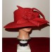 Nubiano Metallic Red Chevron Pattern Wide Formal Fashion Church Dress Party Hat  eb-15671983